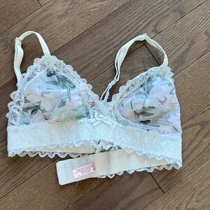 Floral Lace Trim Bralette